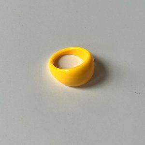 Yellow Plastic Chunky Bubble Ring